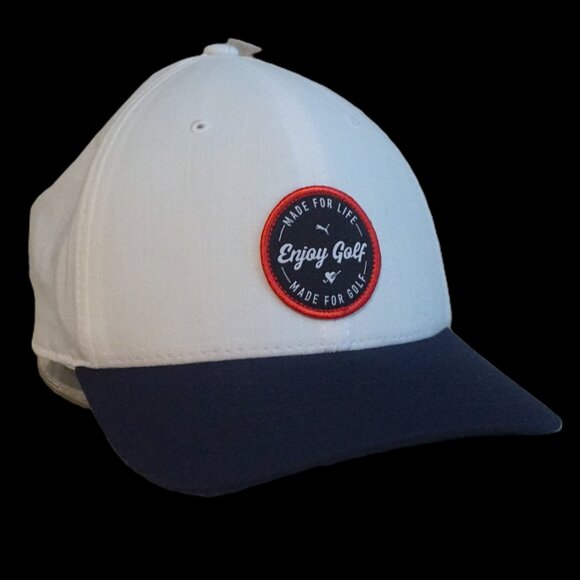 Puma Hit ‘n Hope Snapback Cap White Top with Navy Bill Men’s OSFM - Picture 1 of 10